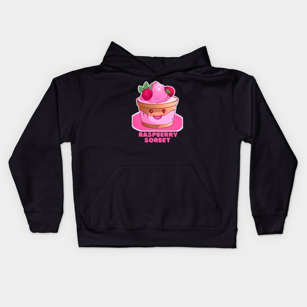 Raspberry Sorbet ice cream cupcake-Sweet Pink, Anime Cartoon Character D4366C Kids Hoodie by Whisky1111